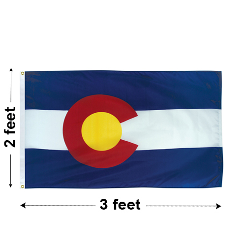 2'x3' Colorado Nylon Outdoor Flag Colorado Flags Tuff Flags 888